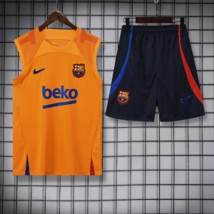 22/23 Barcelona Orange Pre-match Training Jersey Vest+Shorts