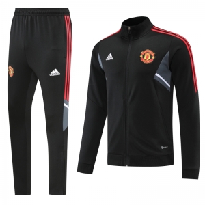 22/23 Manchester United Black Full Zipper Jacket+Long Pants