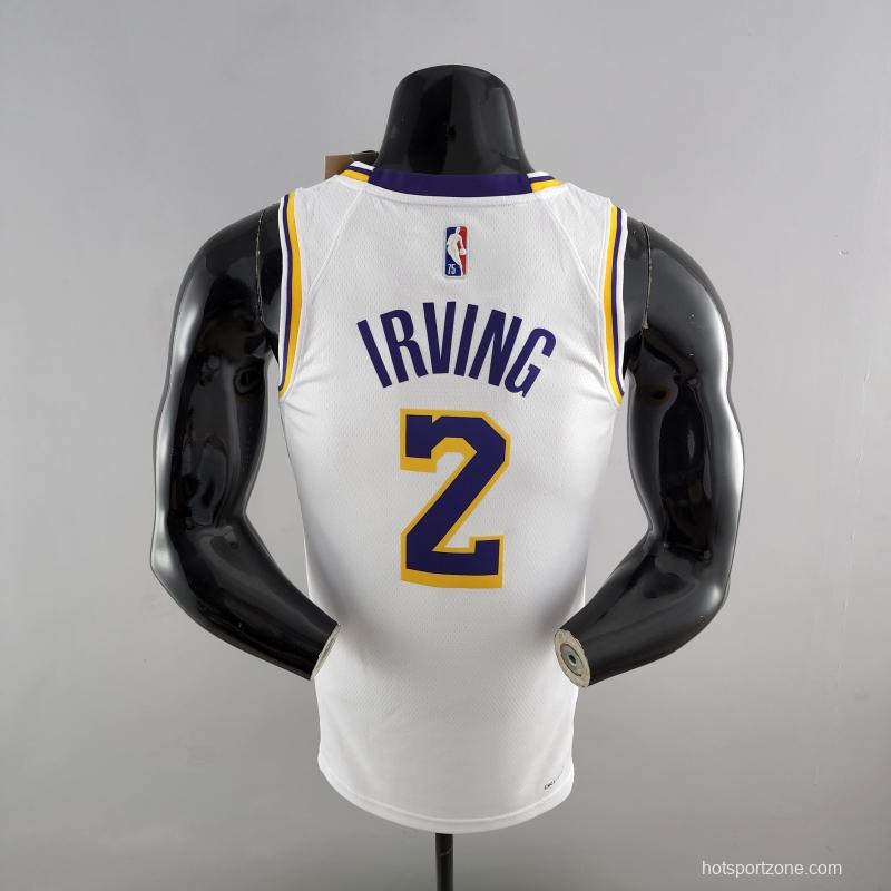 75th Anniversary IRVING #2 Los Angeles Lakers White NBA Jersey