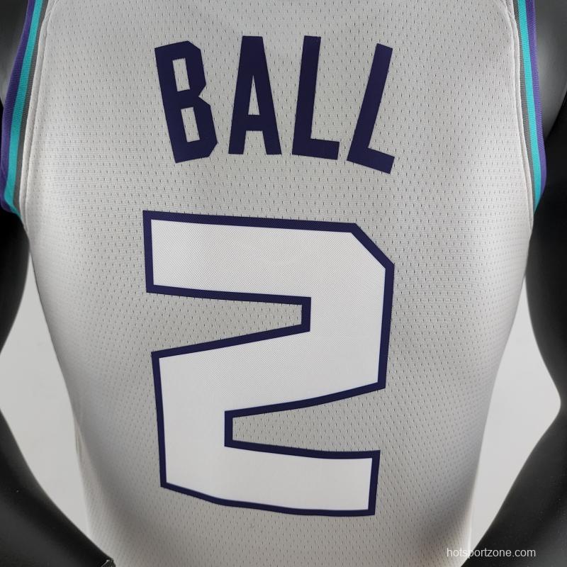 2019 Ball#2 Charlotte Hornets Grey NBA Jersey