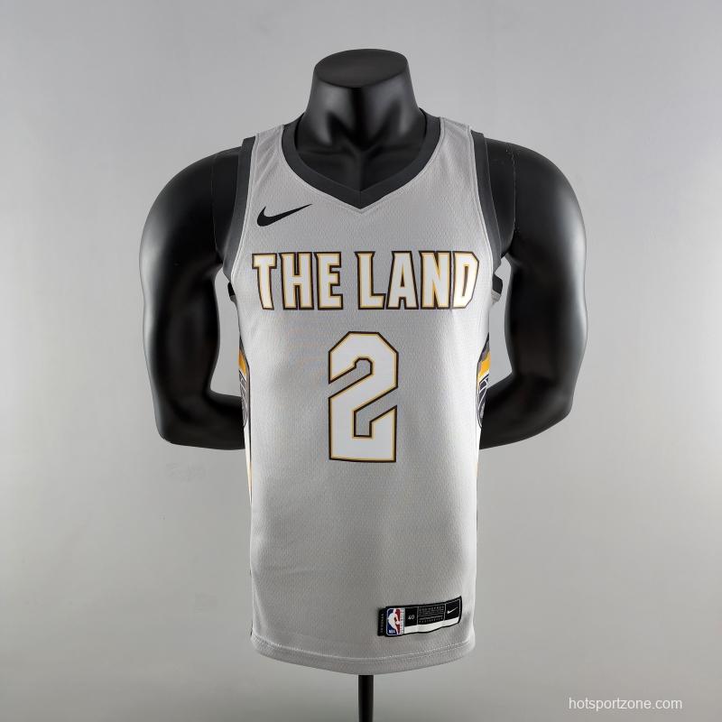 2018 Irving #2 Cleveland Cavaliers Grey NBA Jersey