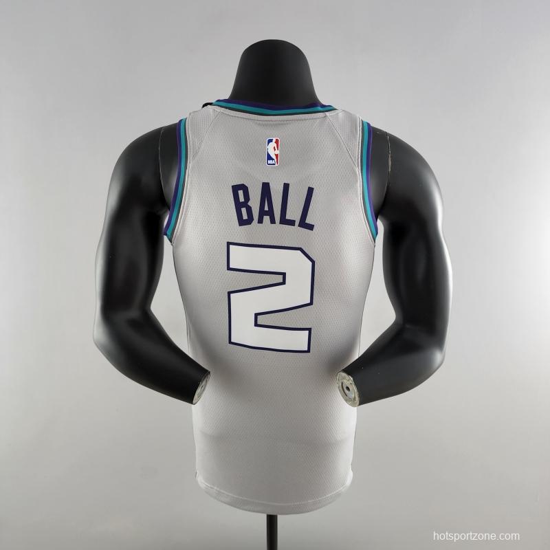 2019 Ball#2 Charlotte Hornets Grey NBA Jersey