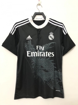 Retro 14/15 Real Madrid Third Dragon Black Soccer Jersey
