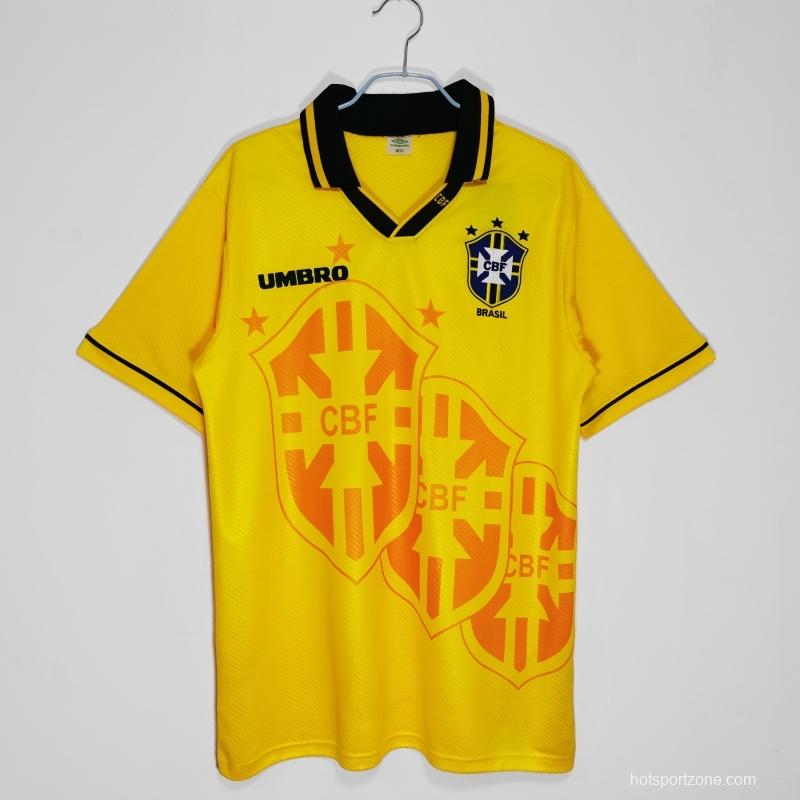 Retro 1993/94 Brazil Home Soccer Jersey