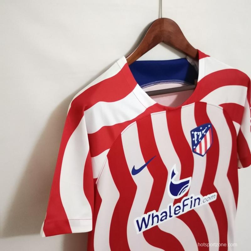 22/23 Atletico Madrid Home Soccer Jersey