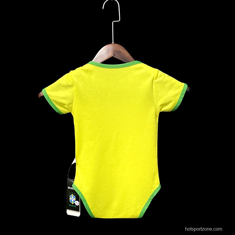 2022 Brazil Home Baby Soccer Jersey