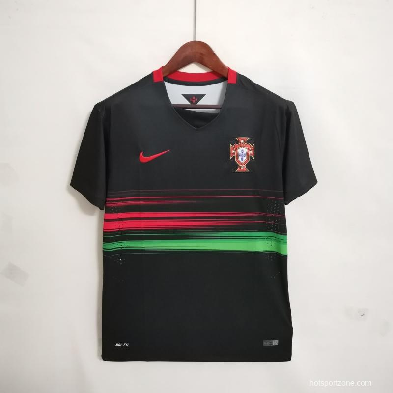 Retro 2015 Portugal Away Black Soccer Jersey