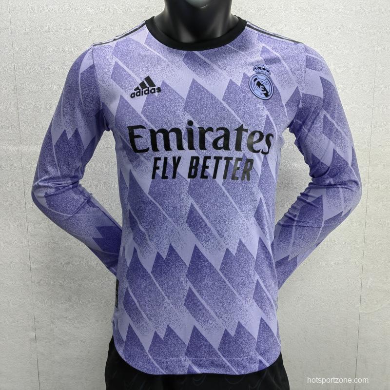 Player Version 22/23 Real Madrid Away Long Sleeve Soccer Jersey
