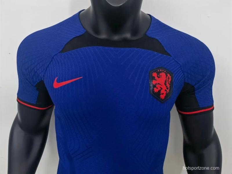 Player Version 2022 Netherlands Away Soccer Jersey