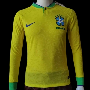 Player Version 2022 Brazil Home Long Sleeve Jersey
