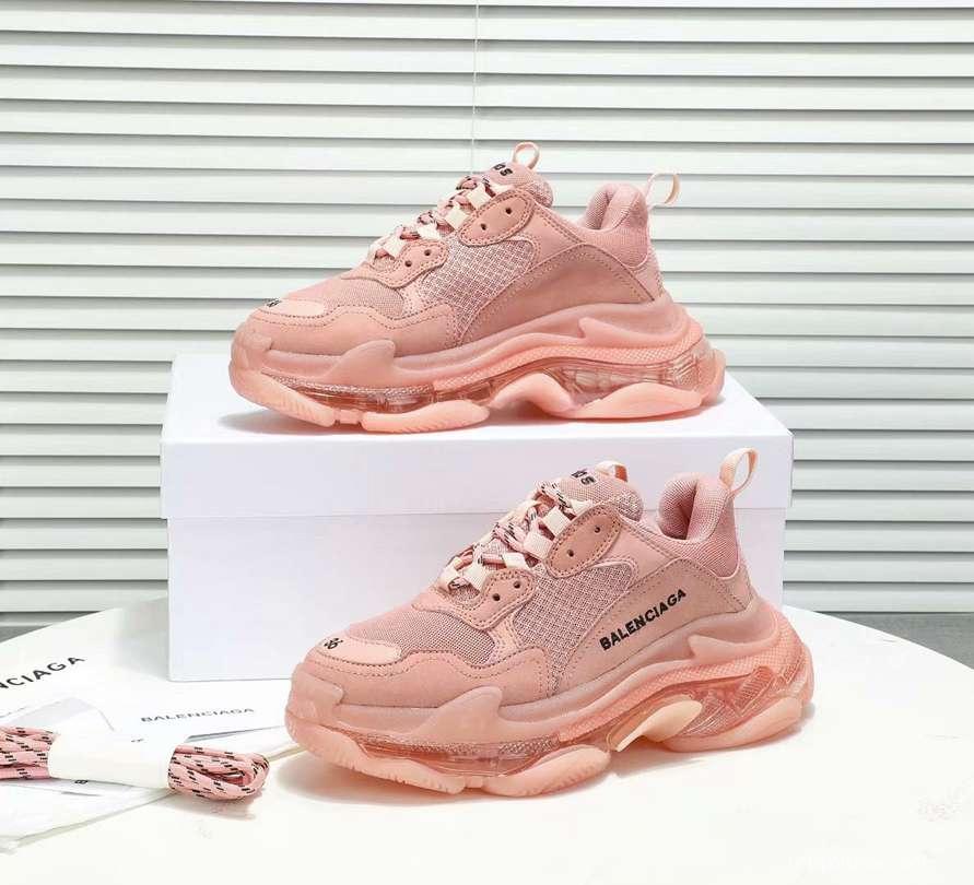 Men/Women Balenciaga Triple S Clear Sole Pink Sneaker Item 6380380