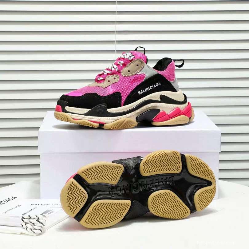 Men/Women Balenciaga Triple S Clear Sole Pink/Black Sneaker Item 6380340
