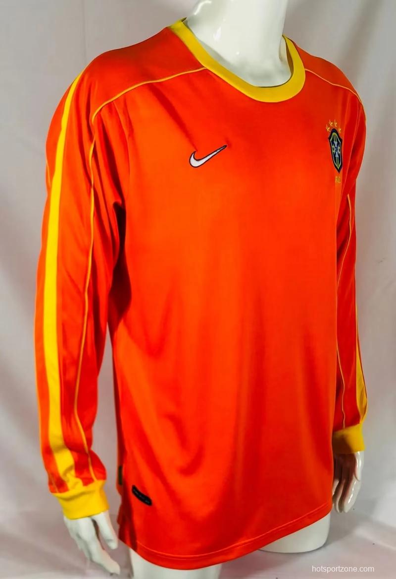 Retro 1998 Brazil Goalkeeper Orange Jersey