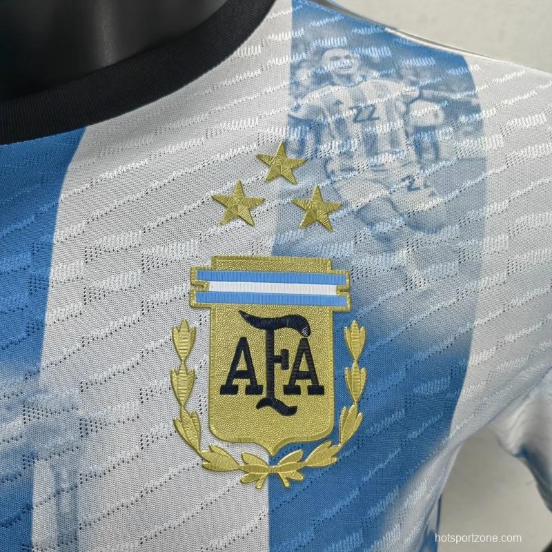 Player Version 3 Stars 2022 Argentina Campeones Mundo Home Special Jersey