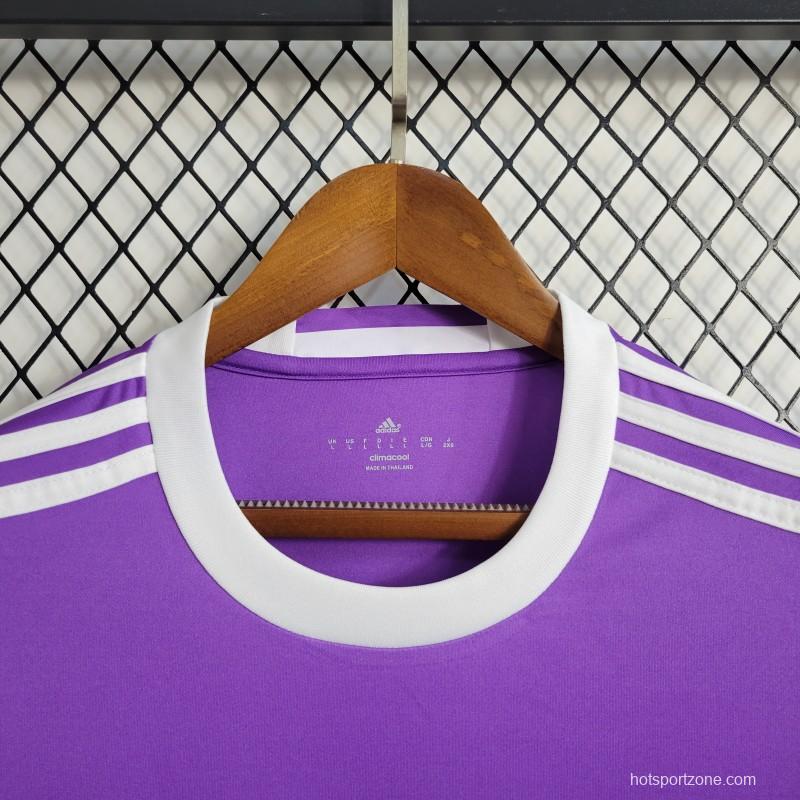 Retro Long Sleeve Real Madrid 17/18 Away Purple Jersey