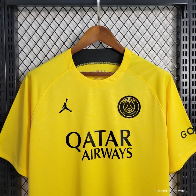 23-24 PSG Forth Pre-Match Yellow Training Jersey