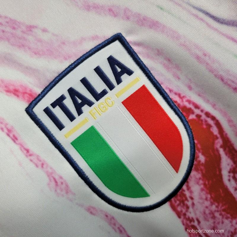 2023 Italy FIGC Pre-Match White Jersey