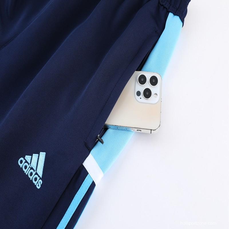 2023 Adidas Sky Blue Black Full Zipper Jacket +Pants