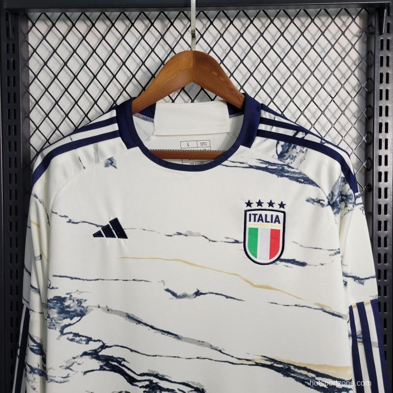 2023 Italy Long Sleeve Away White Jersey