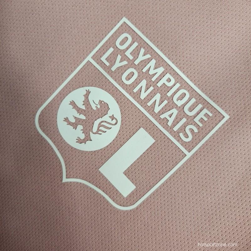 23-24 Olympique Lyonnais Lyon Training Pink Jersey