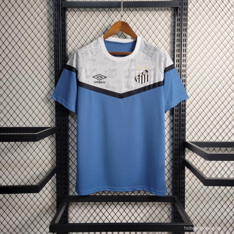 23-24 Santos White Blue Training Jersey