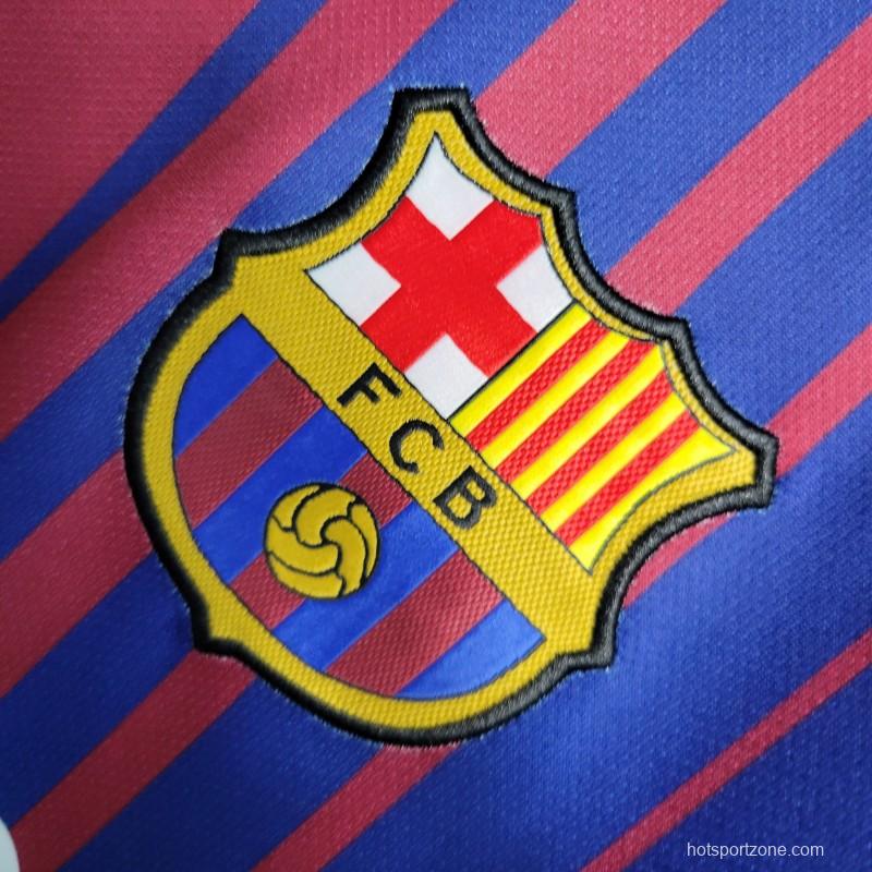 Retro 17-18 Barcelona Home Soccer Jersey