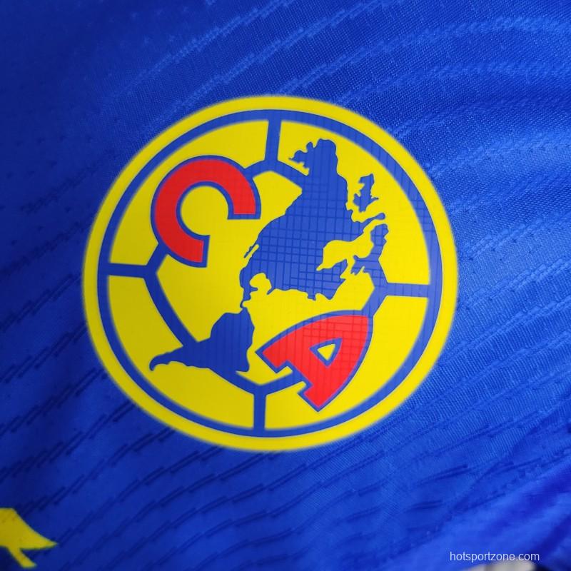 Player Version 23-24 Club America Away Blue Jersey