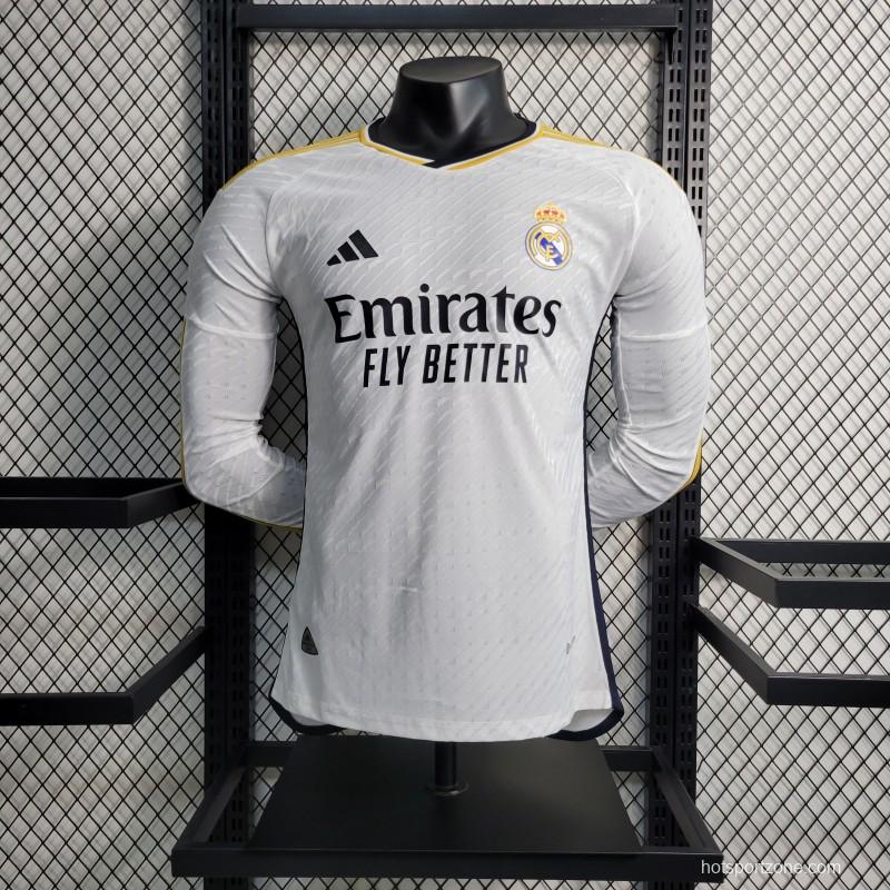 Player Version 23-24 Long Sleeve Real Madrid Home Jersey