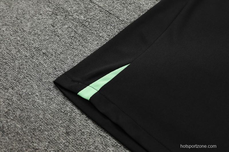 23-24 Liverpool Black Green Short Sleeve+Shorts