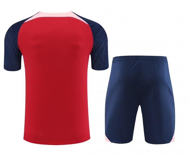 23-24 Atletico Madrid Red Navy Short Sleeve+Shorts