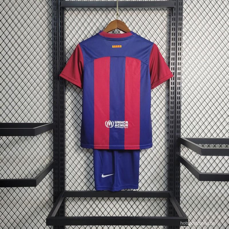 23-24 KIDS Barcelona Home Jersey