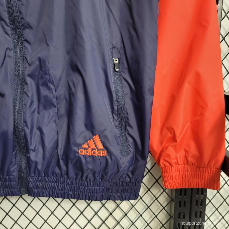 2023 Adidas Navy White Orange Windbreaker