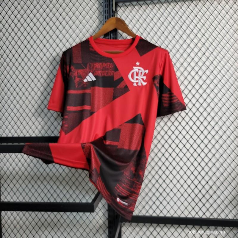 23-24 Flamengo Pre-Match Red Jersey
