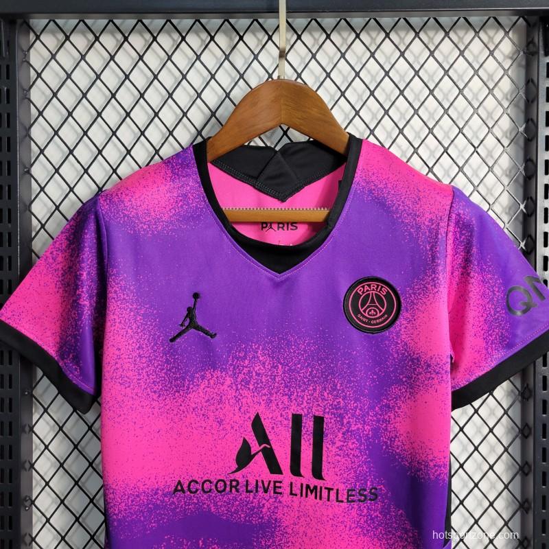 Retro 20-21 Kids PSG Paris Forth Pink Jersey