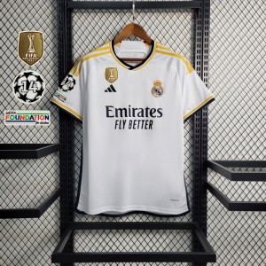 23-24 Real Madrid Home Jersey With Full Champion Patches
