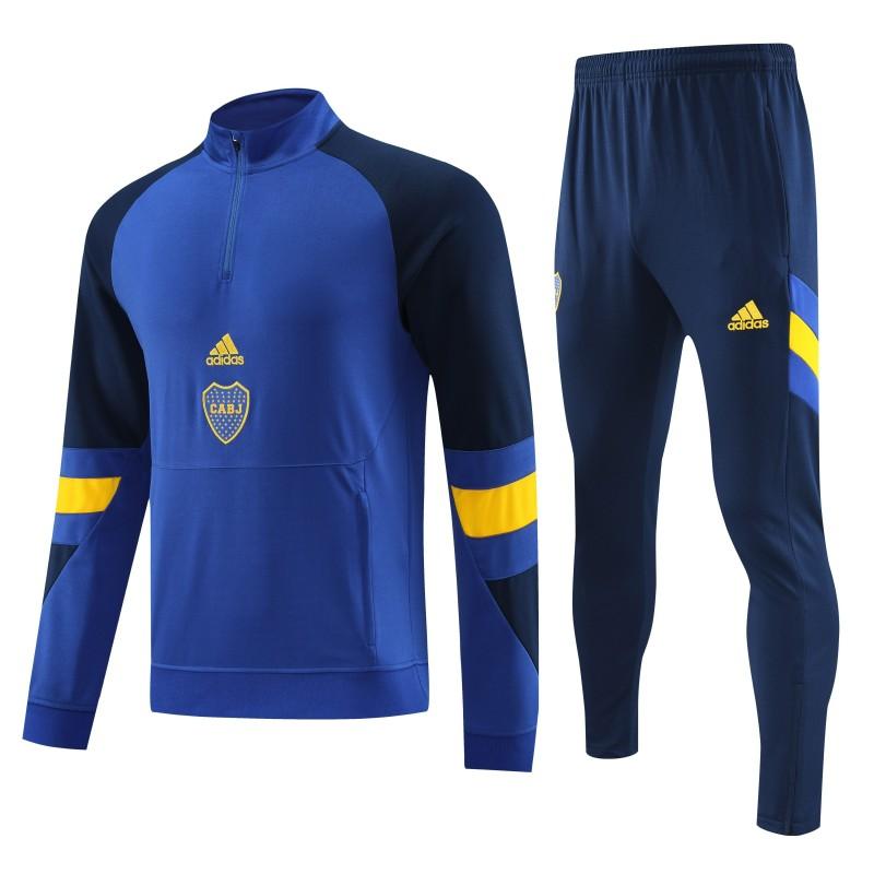 23/24 Boca Juniors Blue Black Half Zipper Hoodie Jacket +Pants