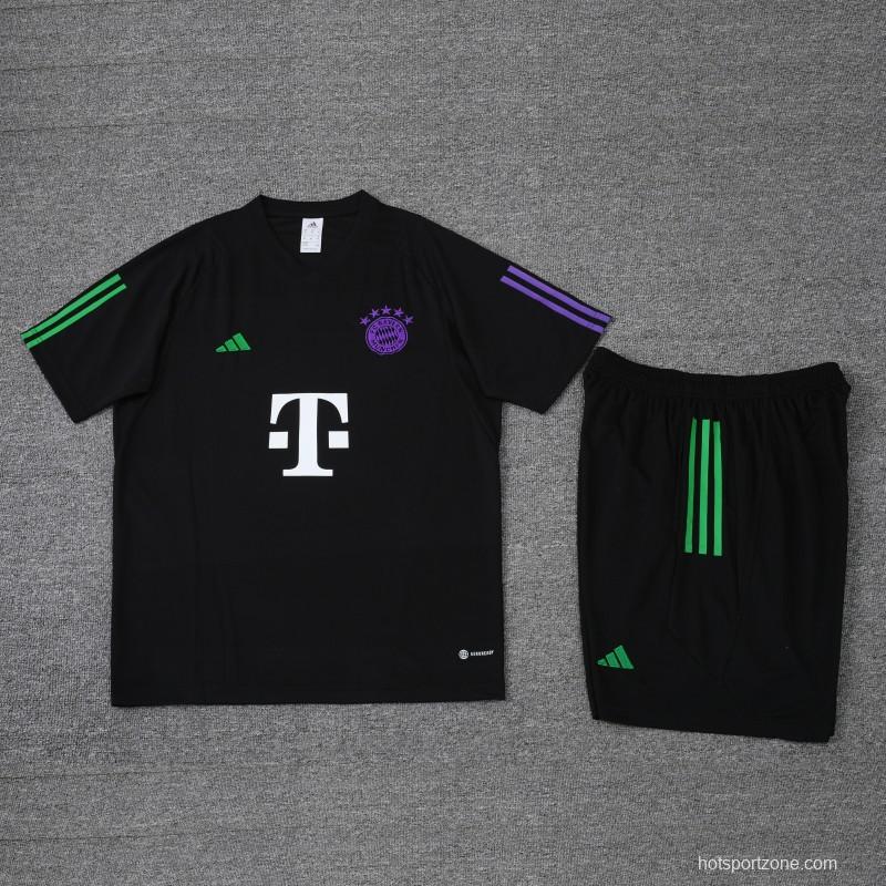 23 24 Bayern Munich Black Short Sleeve+Shorts