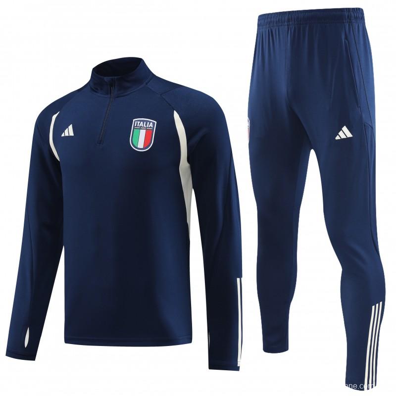 2023 Italy Navy Half Zipper Jacket +Pants