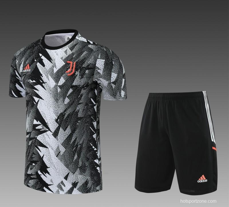 23-24 Juventus Black White Short Sleeve+Shorts