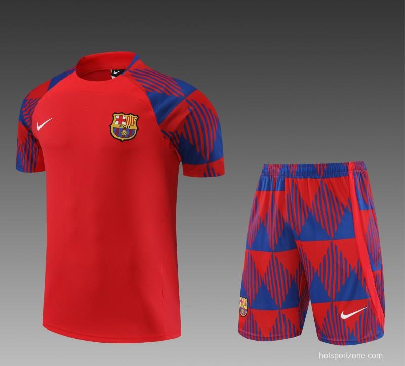23 24 Barcelona Red Remake Icon Short Sleeve+Shorts