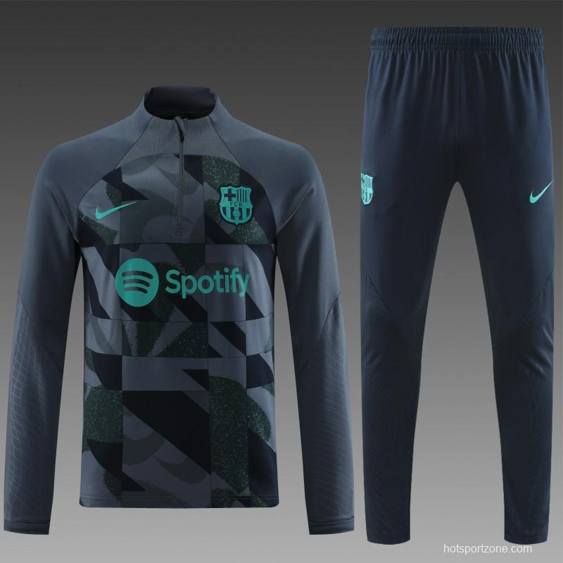 23/24 Barcelona Grey Half Zipper Jacket+Pants