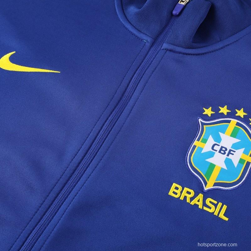 23/24 Brazil Blue Full Zipper Jacket+Pants