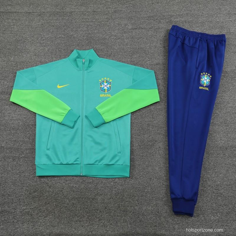 23/24 Brazil Green Full Zipper Jacket+Pants