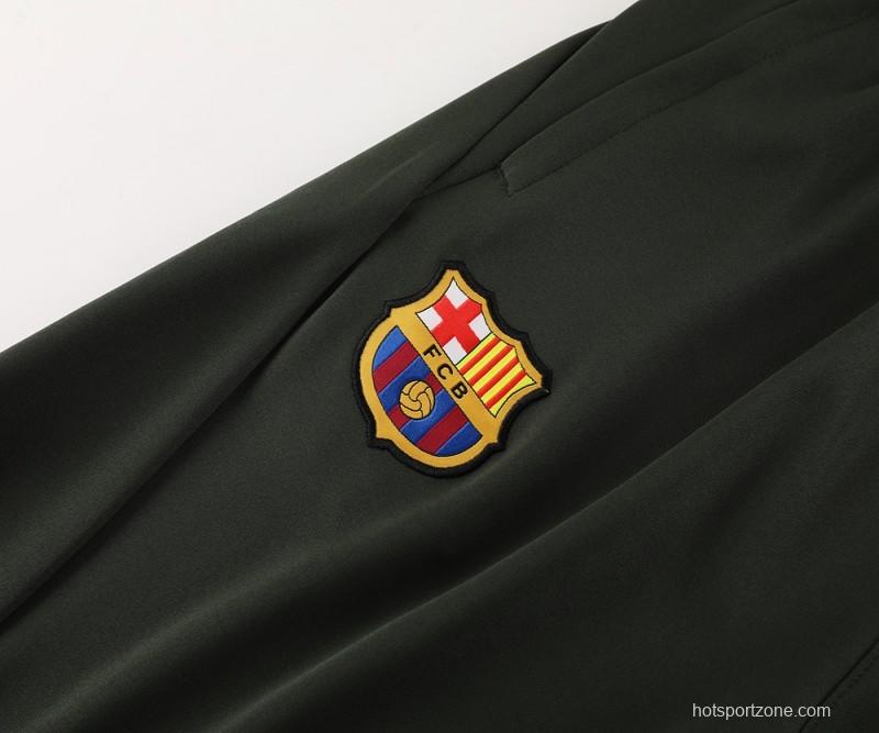 23/24 Barcelona Dark Green Half Zipper Jacket+Pants