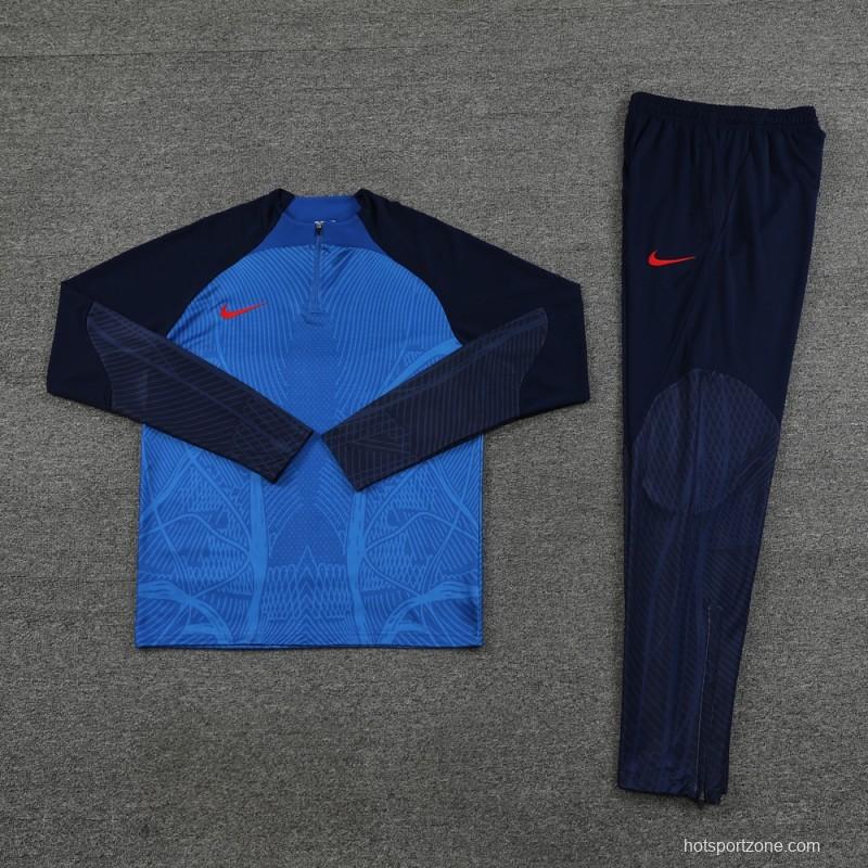 2024 Nike Blue/Navy Half Zipper Jacket+Pants