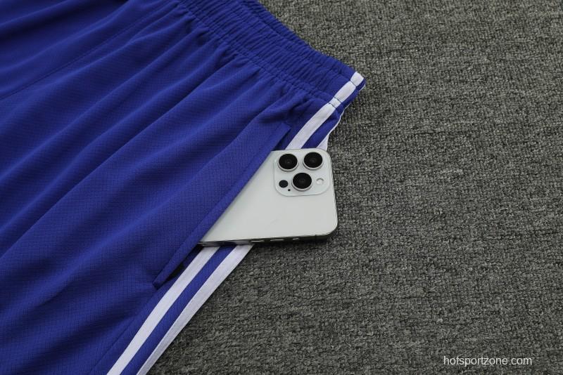2024 Italy Blue Cotton Short Sleeve Jersey+Shorts