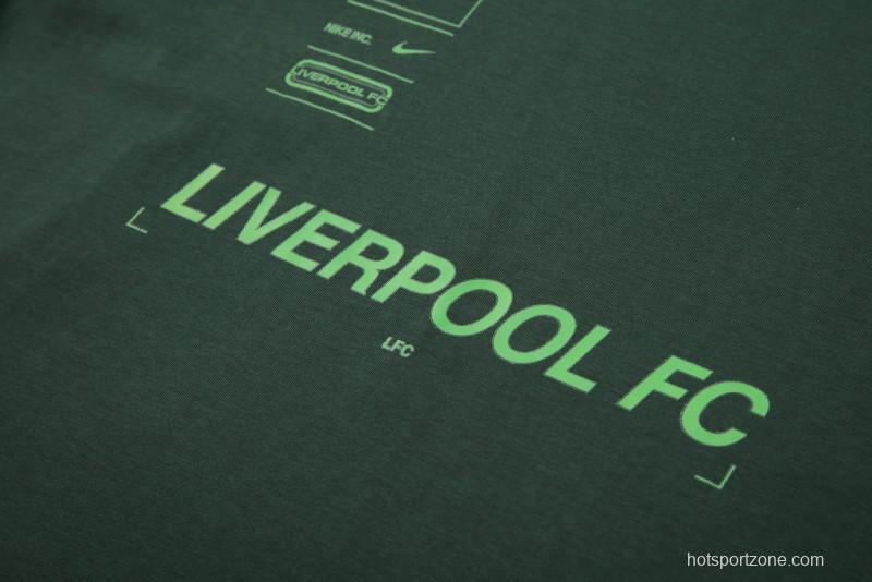 23/24 Liverpool Green Cotton Short Sleeve Jersey+Shorts