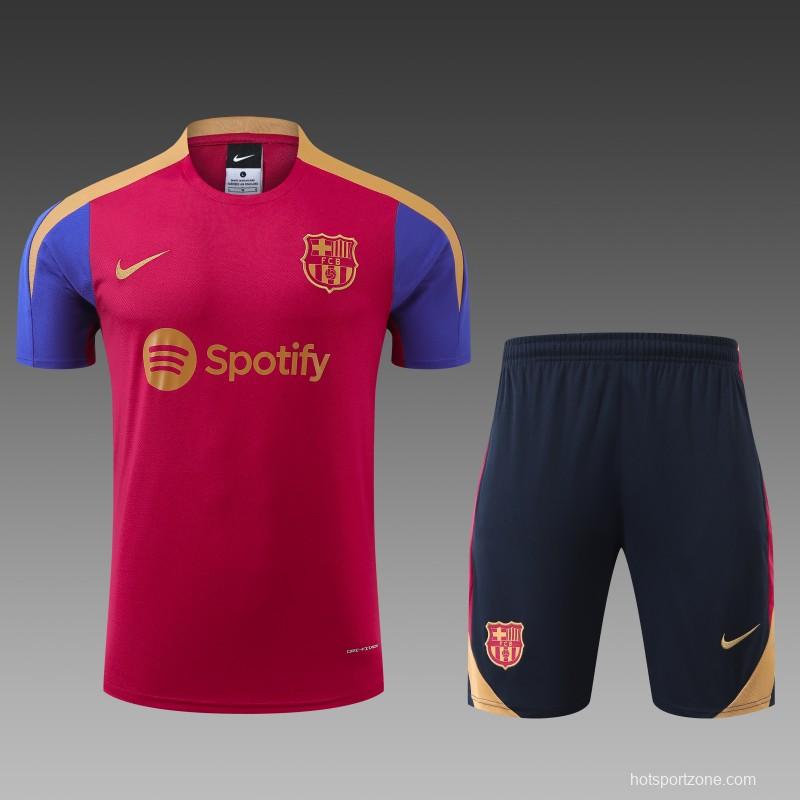 23/24 Barcelona Red/Navy Short Sleeve Jersey+Shorts