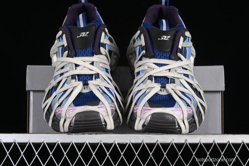 Balenciaga Phantom Sneaker 10th Generation Lace-Up Running Shoes with Transparent Heel Strap - W3XLL0525