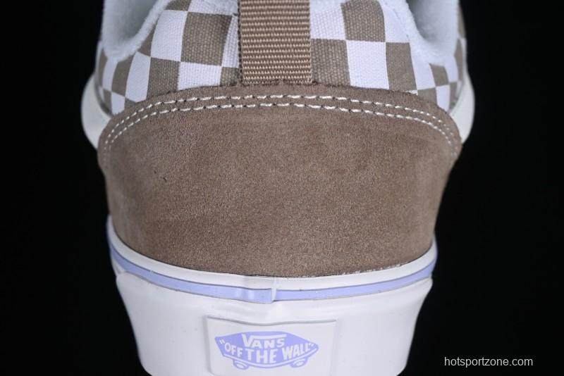 Vans Classics Knu Skool Retro Chunky Sneakers in Light Brown/Lilac Checkerboard - VN0009QC0AK